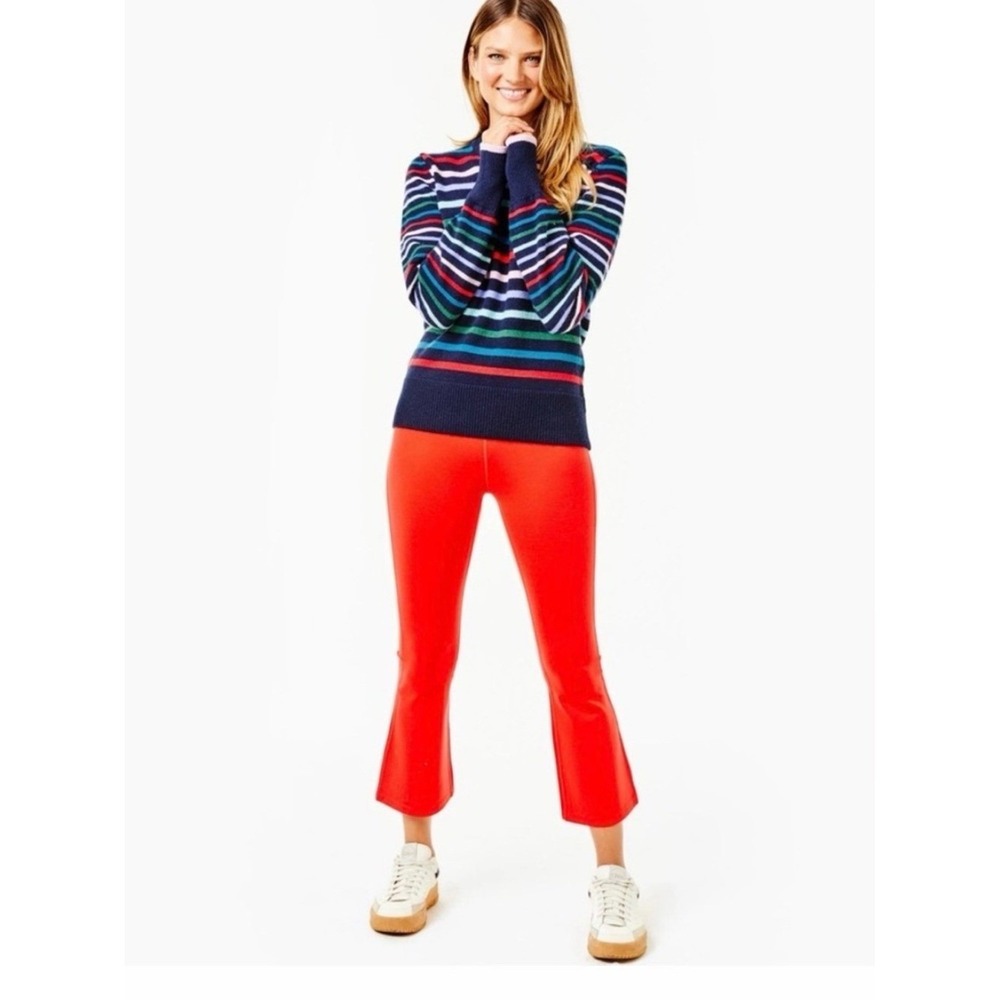 New ADDISON BAY Poppy Red University Pant Sporty Preppy Flare Legging SMALL $128